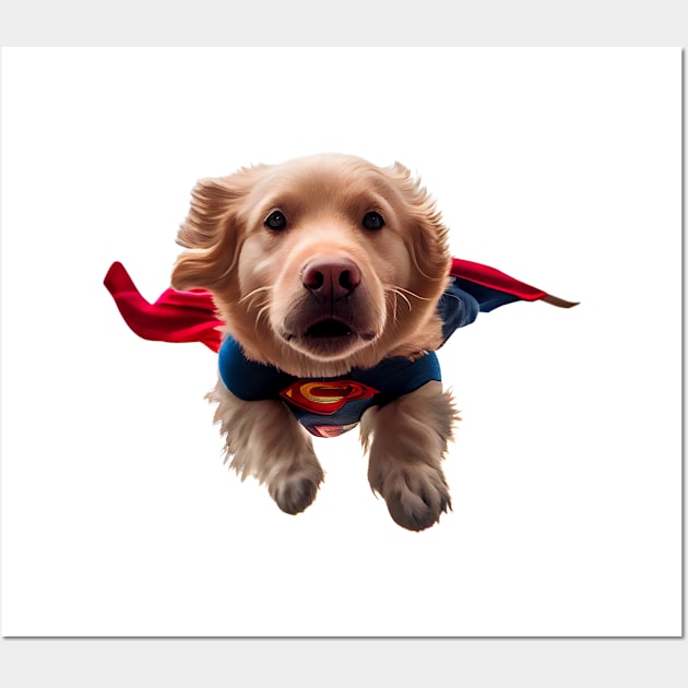 Super Lilly Flying Wall Art by goldenretriever_lilly